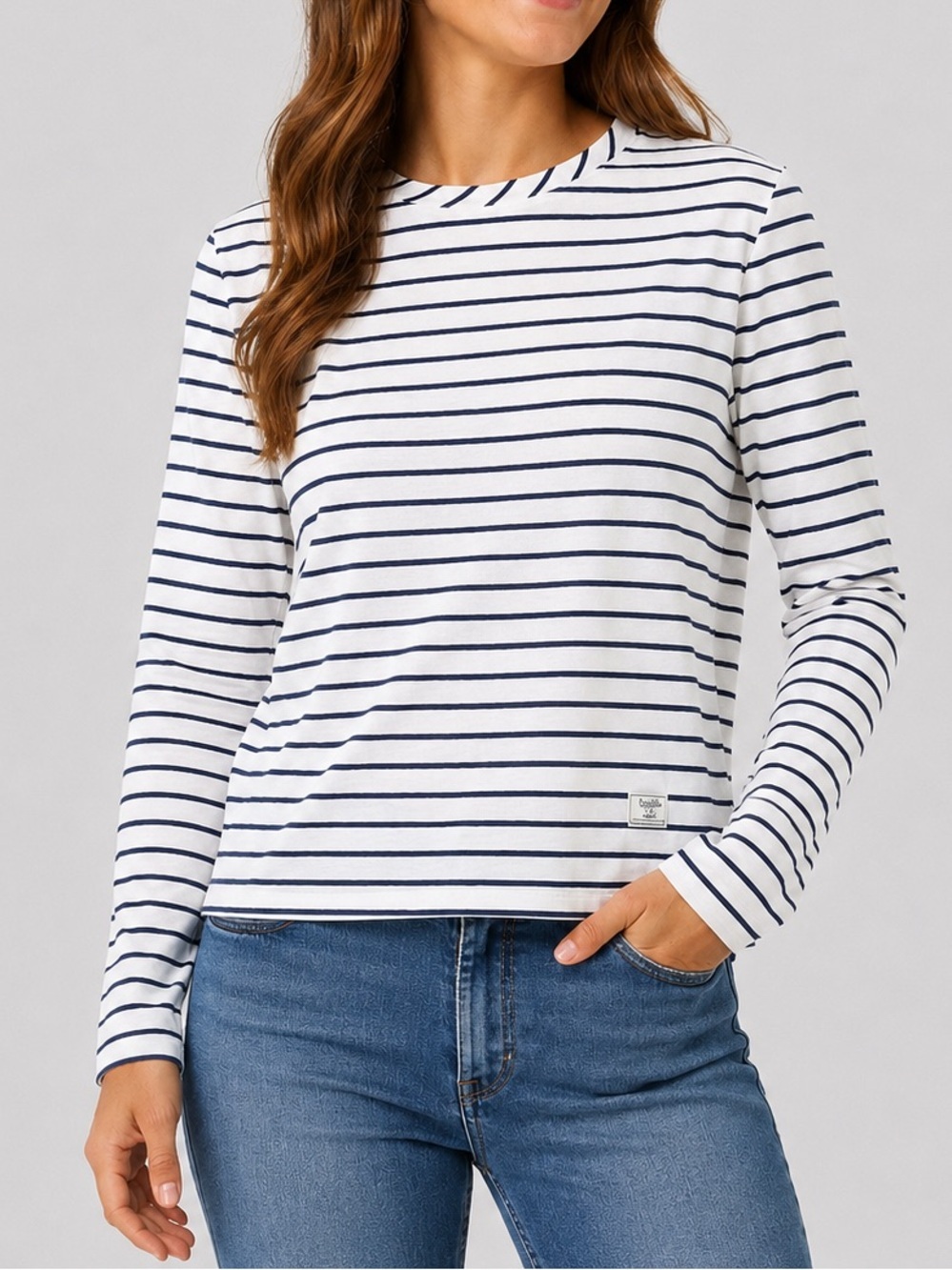 Southern Tide Kimmy Stripe Crewneck Long Sleeve
Tee  Navy/White size S-NWT